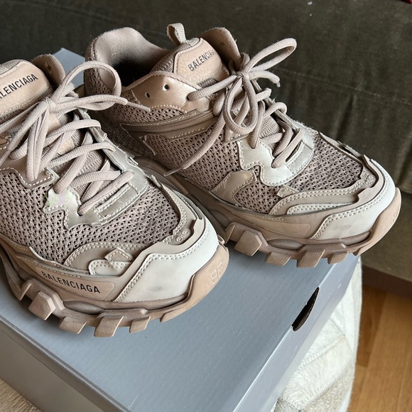 BALENCIAGA Track 3.0 Distressed Mesh Sneakers US 9, IT 39 Beige Tan Womens - Picture 4 of 14